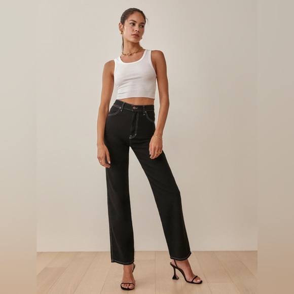 Reformation Cowboy High Rise Jeans in Black - Picture 1 of 4